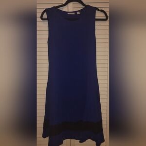 New York & Company Navy Pencil Skirt with Black Trim